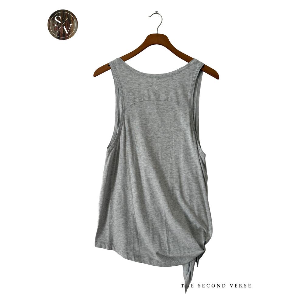 Lululemon Activewear Top Light Heather Grey To The Point Tank Size 10 - Picture 5 of 12